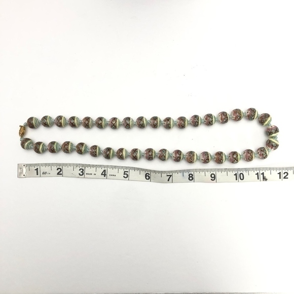 Vintage Hand Painted Chinese Beaded Necklace - Picture 4 of 6